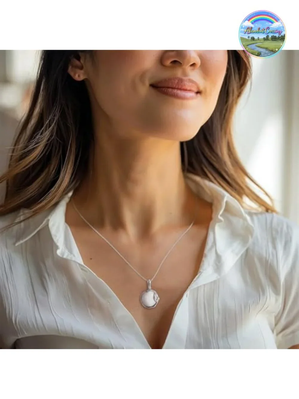 925 Sterling Silver Moonstone Pendant Necklace Women June Birthstone Jewelry